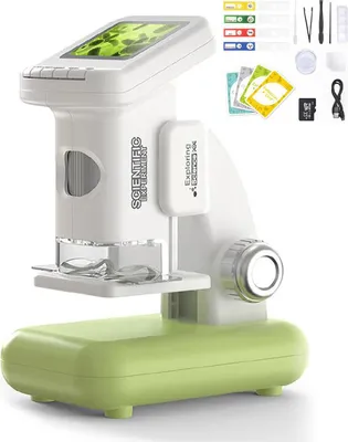 Produktbild von 1200-fache Vergrößerung, Kindermikroskop mit 2-Zoll-Bildschirm, tragbares HD-Mikroskop, Experimentiergerät und Lernspielzeug für Kinder