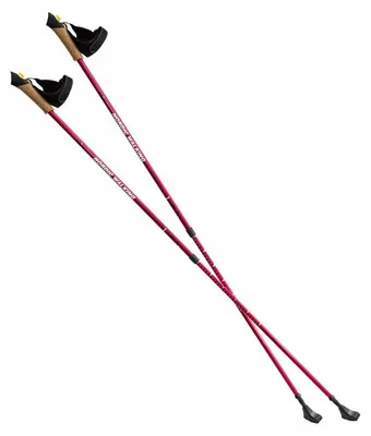 Produktbild von Nordic Walking Stöcke Nw607, Rot, Zweiteilig 87-135cm, Korkgriff Nils 25-1-000