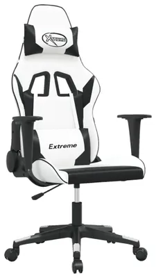 Produktbild von vidaXL Gaming-Stuhl Weiß und Schwarz Kunstleder