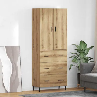 Obrázek produktu pro vidaXL Vysoká komoda, 2 kusy, Imitace dub Artisan, 69,5 x 34 x 180 cm, materiál: dřevovláknitá deska