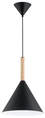Obrázek produktu pro Závěsné svítidlo FUKS ve tvaru kužele, černé, 1xE27x15W, kov, rozměry: 90x32x32 cm, IP20, Alfa