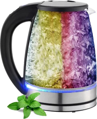 Productafbeelding van Theekoker van glas en roestvrij staal – 18 liter – 2200 watt – BPA-vrij – Warmhoudfunctie – LED-verlichting – Temperatuurregeling – van 40 °C tot 100 °C
