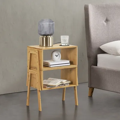 Image de Set de chevet 'Vinderup' Set de table d'appoint en bambou, naturel