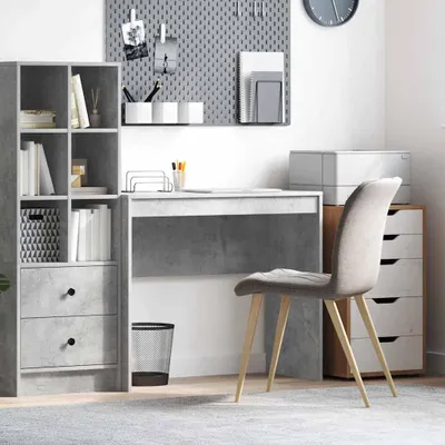 Produktbild von Schreibtisch Beton grau MDF mit beton-grauer Oberfläche