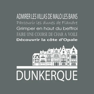 Image de Tableau sur toile Dunkerque gris 30x30 cm, Tableau mural moderne pour décoration intérieure
