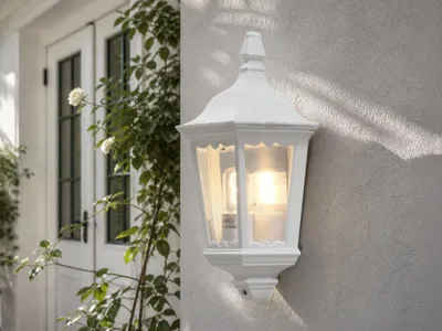 Produktbild von Konstsmide Firenze Wandleuchte weiß lackiertes Aluminium, klares Glas 7229-250