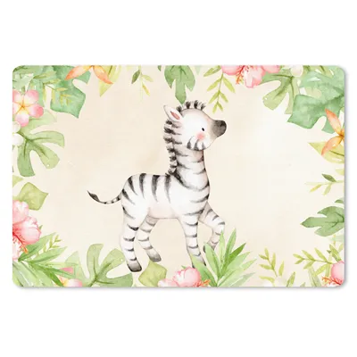 Produktbild von MuchoWow® Schreibtischunterlage Zebra - Dschungel - Aquarell 60x40 cm - XXL Mauspad - Großes Mauspad