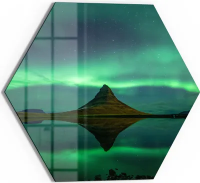 Produktbild von DEQORI Glasbild Echtglas 55x48 cm 'Magischer Lichttanz' Wandbild Bild modern Deko
