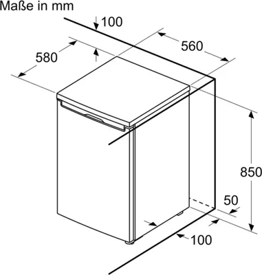 Bosch Serie 2 KTL15NWEB Tischkühlschrank, Weiß Maße