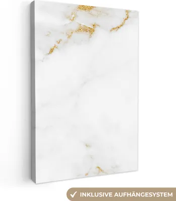 Obrázek produktu pro OneMillionCanvasses® - Plátna - Mramor - Zlatá - Bílá -  nástěnné umění, nástěnné dekorace Obývací pokoj, 40x60cm