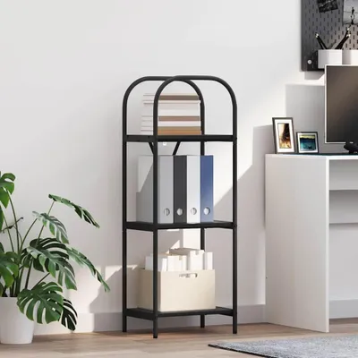 Produktbild von "Schlussverkauf" Bücherregal rechteckig - 1 pc - Büroregal mit Stauraum - Schwarz Eichen-Optik 40x30x109 cm Holzwerkstoff  C12270