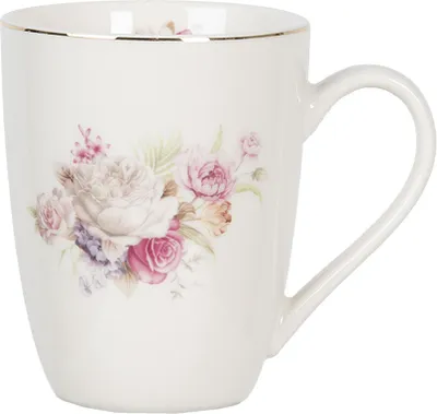 Immagine prodotto di Tazza Clayre & Eef 330 ml Porcellana bianca Fiori tondi