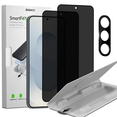 Zdjęcie produktu dla 2-pak Samsung S25 Szkło ochronne na ekran Privacy & 1-pak ochrona obiektywu - Szkło hartowane | [Automatyczna instalacja] - Bez bąbelków