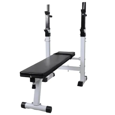Image de vidaXL Banc de musculation avec support, ensemble d'haltères longs et courts 60,5 kg