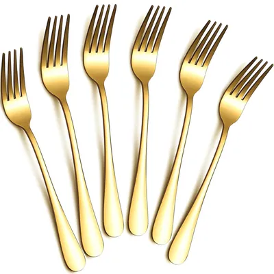 Menuvorken Set 6er, Edelstahl, 20,5 cm, gold, spülmaschinengeeignet