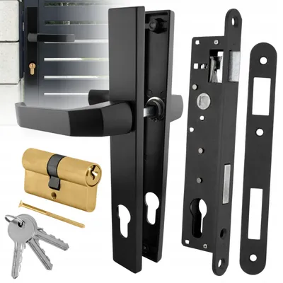 Produktbild von Prestige-Set Für Tore, Torgriff 90 Schwarz, Schloss, Zylinder