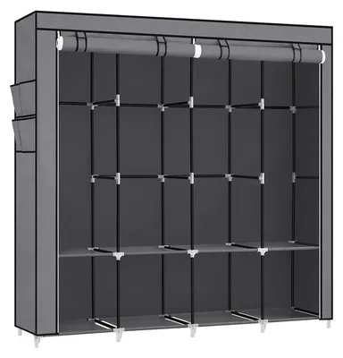 Obrázok produktu pre Šedá šatňová skriňa z ocele a netkanej textílie – 45 x 170 x 167 cm