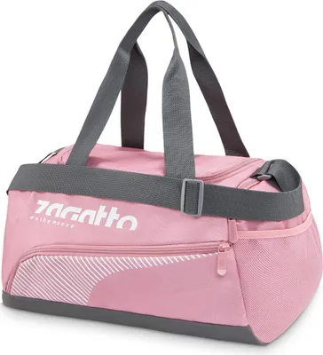 Produktbild von Zagatto ZG842 Rosa mit grauen Details Sporttasche 20x37x25 cm 18,5 L Turnbeutel Reisetasche Turnbeutel Tennistasche Citybag Schuhbeutel Fitnessbeutel
