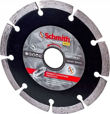 Zdjęcie produktu dla Tarcza diamentowa segmentowa Schmith - tarcza tnąca do szlifierki kątowej 230mm