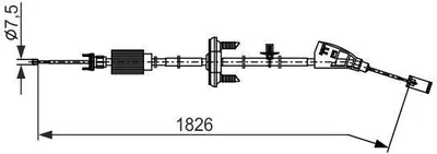 Produktbild von BOSCH Handbremsseil Seilzug Feststellbremse für CITROËN C4 Grand Picasso I (UA) 1 987 482 795