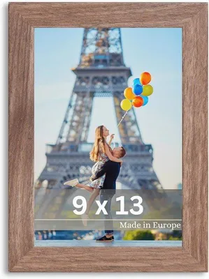 Image de Cadre photo en bois brun - Design moderne - Pièce unique - 9 x 13 cm