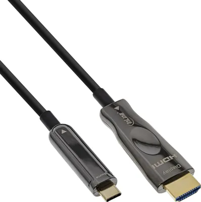Image de InLine® 64250A Câble InLine® USB Display AOC, USB Typ-C prise à HDMI prise, 50m