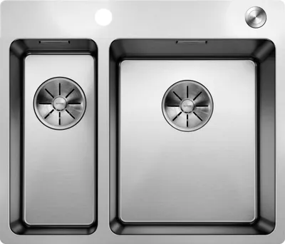 Immagine prodotto di BLANCO ANDANO 340/180-IF/A, acciaio inox satinato, lavabo a destra, con telecomando di scarico