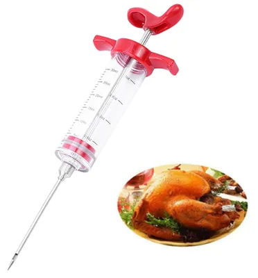 Vleesinjektor-Spritze mit Schraubnadel, Marinade-Injektor für BBQ