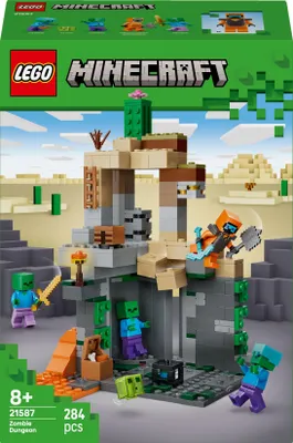 Productafbeelding van LEGO Minecraft Zombie-aanval - Bouwset voor rollenspellen - Minecraft-speelset voor jongens en meisjes vanaf 8 jaar, met 3 zombies, een krijger en accessoires uit het videospel - 21587