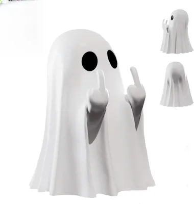 Productafbeelding van Halloween-decoratie, geestfiguren met middelvinger, Halloween-decoratie voor binnen en buiten, enge geestfiguren, standbeelden, decoraties voor huis, slaapkamer, bureau
