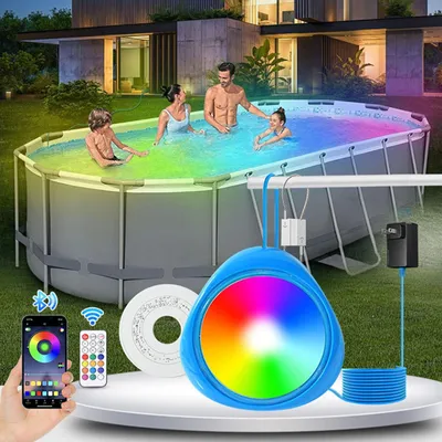 Produktbild von LED Poolbeleuchtung 20W RGB Magnet IP68 Wasserdicht Dimmbar | Für Schwimmbad, Teich, Poolbeleuchtung