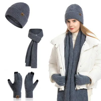 Productafbeelding van Omgoods - 3-in-1 Winterset voor Dames met Muts, Sjaal en Handschoenen