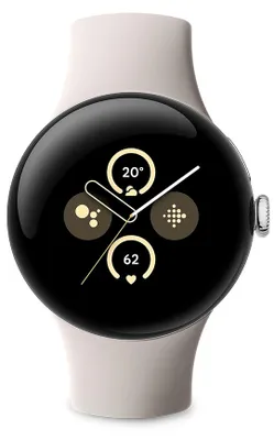 Produktbild von Google Pixel Watch - Smartwatch - 2. Bildschirmtechnologie: AMOLED, Touchscreen. RAM-Kapazität: 2000 MB, Flash-Speicher: 32 GB. WLAN. GPS. Akku-/Batt