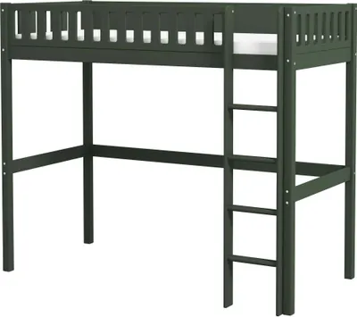 Immagine prodotto di FURNLUX Letto a soppalco Viggo Green 90x200cm / Colore principale: Verde / Dimensioni: 102 x 176 x 208 cm
