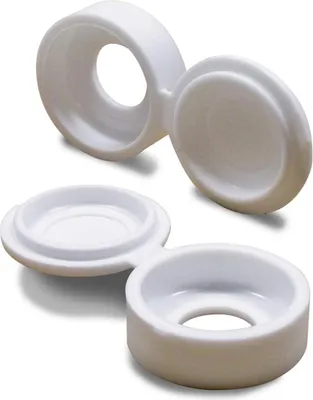 Produktbild von Ajile, 10 Stück, Klapp-Abdeckkappen für Schrauben 8 - 10 mm (M8 / M10), Weiß, FAC208x10