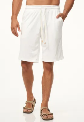Produktbild von behype. Herren Shorts mit Rippstruktur mit Gummibund für Herren Sommershorts Kurze Hose Sweatshorts mit Gummibund Bermuda Shorts im Regular-Fit