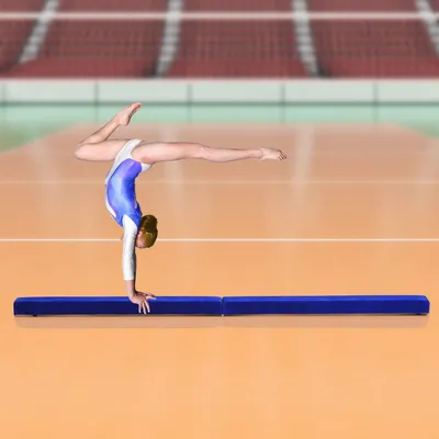 Produktbild von Schwebebalken Turnbalken Indoor/Outdoor, Klappbar, Balance Beam, Bis 120 Kg, Blau, 210 Cm