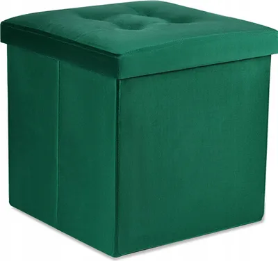 Produktbild von Eleganter Falt-Pouf mit Stauraum – Stilvolle schwarze Sitzgelegenheit für Kinderzimmer und moderne Wohnräume, ideal für Ordnung und Komfort.