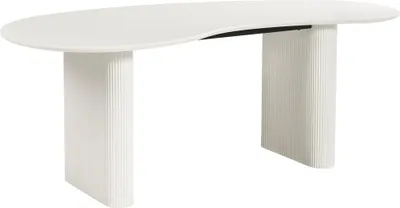 Obrázek produktu pro BELIANI Jídelní stůl bílý MDF 198 x 93 cm nepravidelný tvar moderní industriální styl kuchyně jídelna