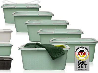 Produktbild von Wäschewannen 6er Set Grün, 6 x Wanne 35 l