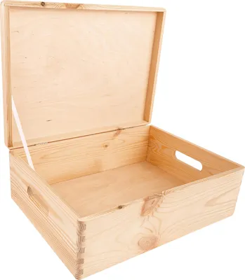 Image de Creative Deco Boite de Rangement en Bois 40 x 30 x 14 cm (+/-1cm) - Non Peint