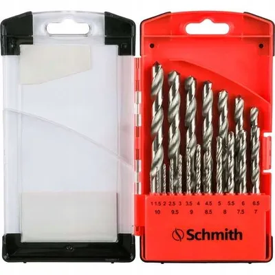 Productafbeelding van SCHMITH HSS spiraalboor, boor voor roestvrij staal, metaalboorset, 19-delig, 1 - 10 mm