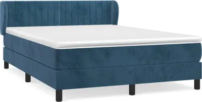 Produktbild von vidaXL Boxspringbett mit Matratze Dunkelblau 140x200 cm Samt