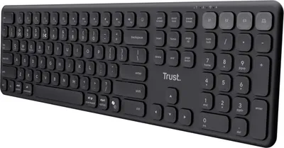 Zdjęcie produktu dla Trust Vaiya, Pełnowymiarowy (100%), Przewodowy i Bezprzewodowy, USB + RF Wireless + Bluetooth, Przełącznik nożycowy, Czarny