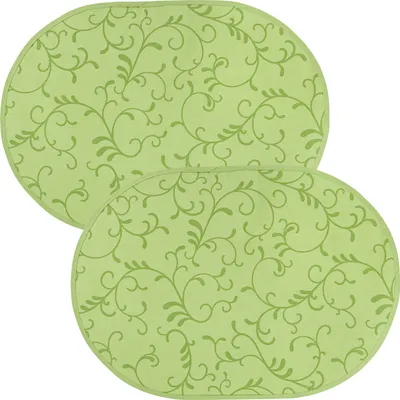 Produktbild von Erwin Müller Tischset Essen" 2er-Pack hellgrün oval: 35x50 cm"