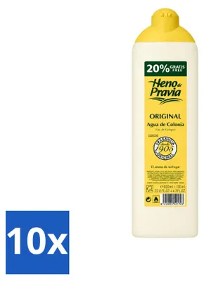 Image de 10 flacons de Cologne Original Heno de Pravia - 780 ml - Pack économique - 10 pièces