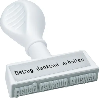 Produktbild von Textstempel -Betrag dankend erhalten- Packung mit 6 Stück