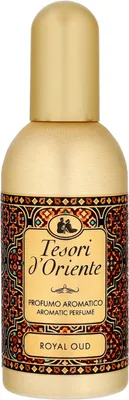 A bottle of Tesori d'Oriente Royal Oud Dello Yemen perfume.