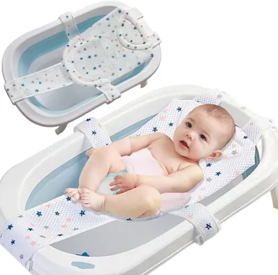 Imagen del producto de Silla de baño ajustable para bebés, ergonómica, con base antideslizante, cojín para el baño, ideal para la bañera