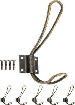 Produktbild von 'FUXXER® - Klassische Garderoben-Haken, Kleider-Haken, Hut-Haken, Eisen-Haken, Metall-Haken, Antik Br'